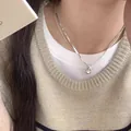 Collier minimaliste en argent avec pendentif goutte d'eau pour femme bijou de cou élégant - 35# Collier - Style Pendentif Larme Chaîne Serpent en Argent