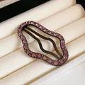 Elegant Korean style pink rhinestone wavy hair clip accessory for women and girls - 34# BB Clip - Pink Cloud Rhinestone
