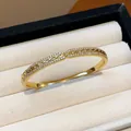 Bracelet jonc élégant plaqué or 18 carats avec motif de fleurs en zircon de style vintage - Style 5 (Or)