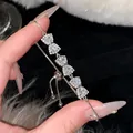 Bracelet élégant ajustable en zircone en forme de cœur argenté pour femme de style coréen - Style Nœud (3#)