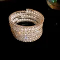 Elegant multi-layer wrap bracelet featuring pearls and sparkling rhinestones in silver finish - 6# Bracelet-Silver