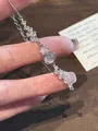 Elegant silver-tone hulu gourd bracelet featuring sparkling zircons and shell stones - 17# Bracelet-Silver
