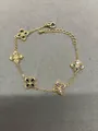 Luxury 18K gold plated bracelet featuring colorful zircon four-leaf clover charms - 41# Bracelet - Gold - Multicolored