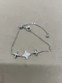 Silver adjustable bracelet with zircon star and rhombus charms for women - 43# Bracelet-Silver