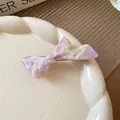 Elegant pink marble patterned acetate bow hair clip for sweet Korean style fringe clip - 41# Duckbill Clip - Purple - White