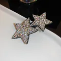 Elegant Korean style hair clips with sparkly star-shaped iridescent rhinestone design - 31bb Clip - Silver - Single