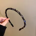 Elegant black twisted headband with sparkling rhinestones for women, luxury hair accessory - Rhinestone Wrapped Style (90#) / Black
