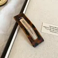 Elegant vintage tortoiseshell rectangular acetate hair clip barrette for women accessories - 41bb Clip - Brown