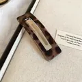 Elegant Korean style tortoiseshell pattern rectangular hair clip for fringe styling - 42bb Clip - Light Brown
