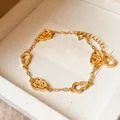 Vintage vergoldetes Filigran-Armband mit ausgehöhltem Kürbis-Design für Damen - Armband-Gold (Echt Vergoldet)
