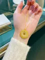 Elegante collana con ciondolo a disco solare placcato oro 18 carati con pietre - 29# Collana-Oro (Placcato in Oro Vero)