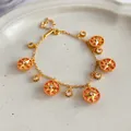 Elegant 18K gold plated bracelet with pink compass rose star charms and sparkling zircons - 27# Bracelet (Compass Rose)