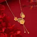 Elegante collana placcata in oro con fiori di prugno e design cinese tradizionale - 60# Collana-Fiore di Pruno (Placcato in Oro Vero)