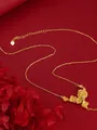 Elegante collana con ciondolo a rosa placcata oro in stile cinese su sfondo rosso - 62# Collana-Fiore (Placcato in Oro Vero)