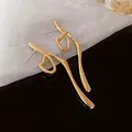 Elegant gold irregular abstract metal tassel earrings for women variant showcase - Style 64# S925 Silver Pin Gold Irregular Lava Drops