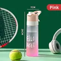 Pink gradient spray sports water bottle with dimensions 26cm height and 7cm diameter - 650ML (Cup + Cup Brush) / Gradient Pink