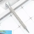 Elegante penna a sfera in strass argento con un grande diamante di cristallo regalo - Punta a Proiettile da 1,0 mm / Argento