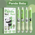 Cute panda themed retractable gel pens set of 4 with 0.5mm black ink and ST nib for students - Panda Baby / 4 Pcs/Box
