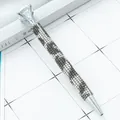 Silver metal ballpoint pen with large crystal diamond top and sparkling rhinestone body. - 1.0mm Bullet Tip / Black & White