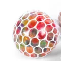 Colorful mesh squishy stress ball toy for anxiety relief and sensory fun relaxation - Rainbow Bead Mesh Ball