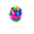 Rainbow stress relief ball with multi-colored TPR beads inside for anxiety relief toy - Rubber Rainbow Ball / 6.0cm / Rainbow