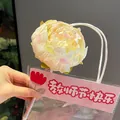 Artificial peony flower ballpoint pen in a pink gift sleeve for teachers - Peony Pen (Standard Cream)
