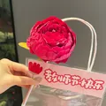 Elegant realistic red rose flower ballpoint pen in clear gift packaging for teachers. - Peony Pen (Standard Red)