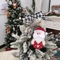 Handcrafted plush Santa Claus ornament hanging on a snowy Christmas tree branch - Santa Claus Figure
