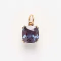 Square purple gemstone pendant with gold-plated four-prong setting for DIY necklace - Blue Zirconia (Single Pendant)