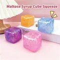 Set of four colorful glitter maltose cube squishy toys for stress relief and decompression - Maltose 5CM Gold Glitter Block