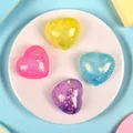 Set of colorful heart-shaped maltose squeeze toys with glitter for stress relief. - Maltose Heart
