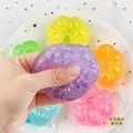 Colorful purple cat paw glitter squishy stress relief ball with slow rising maltose filling - Maltose Cat Paw