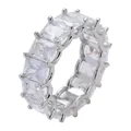 Eleganter silberner Ewigkeitsring mit quadratisch geschnittenen weißen Zirkonia-Steinen - US 7 / Silber