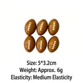 Pack of 6 mini brown foam American football stress balls for anxiety relief and squeezing - Printed American Football / 5x3.2cm