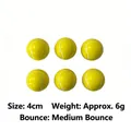 Set of 6 yellow mini tennis stress balls, 4cm diameter, medium bounce foam squeeze toy. - Printed Tennis Ball / 4cm