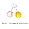 Mini baseball squeeze balls 4cm diameter for stress relief in white and yellow SKU - White Baseball Keychain / 4cm