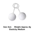 Pair of white golf ball stress relief keychains, 4cm diameter foam squeeze toys - Golf Ball Keychain / 4cm