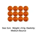 Set of 12 mini orange basketball stress balls, 5cm diameter with medium elasticity - Printed Basketball / 5cm