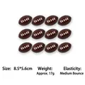 Set of 12 brown mini American football foam stress balls for hand exercise relax. - Printed American Football / 8.5x5.5cm
