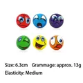 Colorful PU foam stress balls with emoji faces, 6.3cm diameter for hand exercise - Printed Six-color Emoji Ball (Random Color) / 6.3cm
