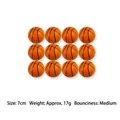 Set of 12 mini orange foam basketball stress relief balls, 7cm diameter squeeze toys - Printed Basketball / 7cm
