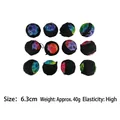 Pack of 12 colorful textured stress relief squeeze balls with black mesh cover and high elasticity - Dotted Wrist Moon Ball (With Rope / Random Color) / 6.3cm