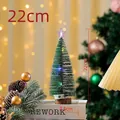 Miniature 22cm Christmas tree tabletop ornament with glowing LED star and fairy lights - 22cm (With Colored Light)