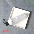 Leichter 231g transparenter Taschenschirm mit elegantem weißem Griff und Rand - Manueller transparenter weißer Regenschirm