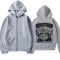 Sweat à capuche zippé gris Simon Henriksson Cry of Fear avec imprimé graphique vintage au dos - S / Gris clair