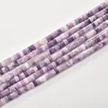 Perles intercalaires cylindriques 2x4mm en pierre naturelle lilas pour bijoux DIY - 2*4mm (environ 150 perles par fil) / 2 Lilas
