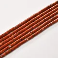 Perles intercalaires cylindriques en jaspe rouge 2*4mm pour création de bijoux DIY - 2*4mm (environ 150 perles par fil) / 3 Pierre Rouge