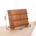 Espositore in legno a tre livelli per nail art con dimensioni di 40 cm di larghezza. - Triplo Strato / Noce