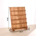 Espositore a più strati in legno naturale per unghie finte, dimensioni 39x30x14cm - 5 Livelli / Noce