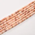 Natural pink stone tube spacer beads 2x4mm cylindrical shape for DIY jewelry - 2*4mm (Approx 150 Beads per Strand) / 5 Pink Jade